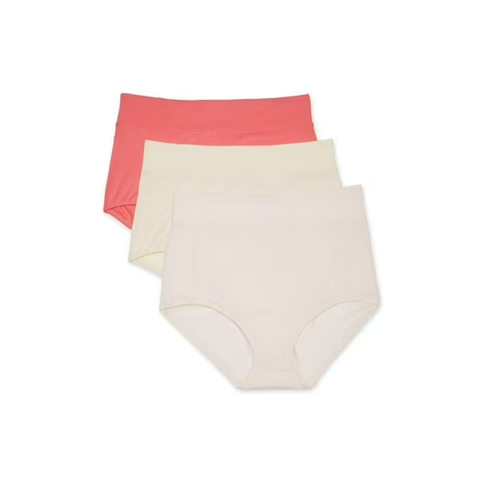 3-Pack Warners Women's Comfort Waistband Dig-Free Microfiber Brief Panty 2XL